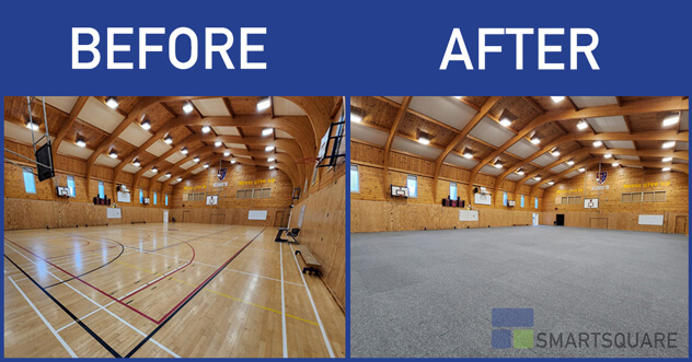 SMARTSQUARE Gym Hall Floor Protection Transformation New Zealand